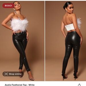 Fashion Nova Strapless Feather Cropped Tube Top